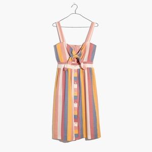 MADEWELL | Tie-Front Cutout Dress | Sherbet Stripe | Size 4